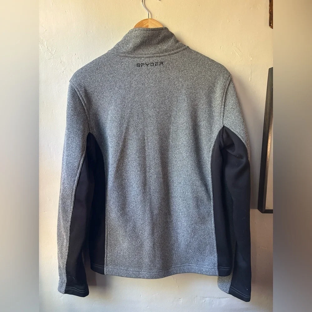 Spyder Men's Gray and Black Sweater Fleece Jacket